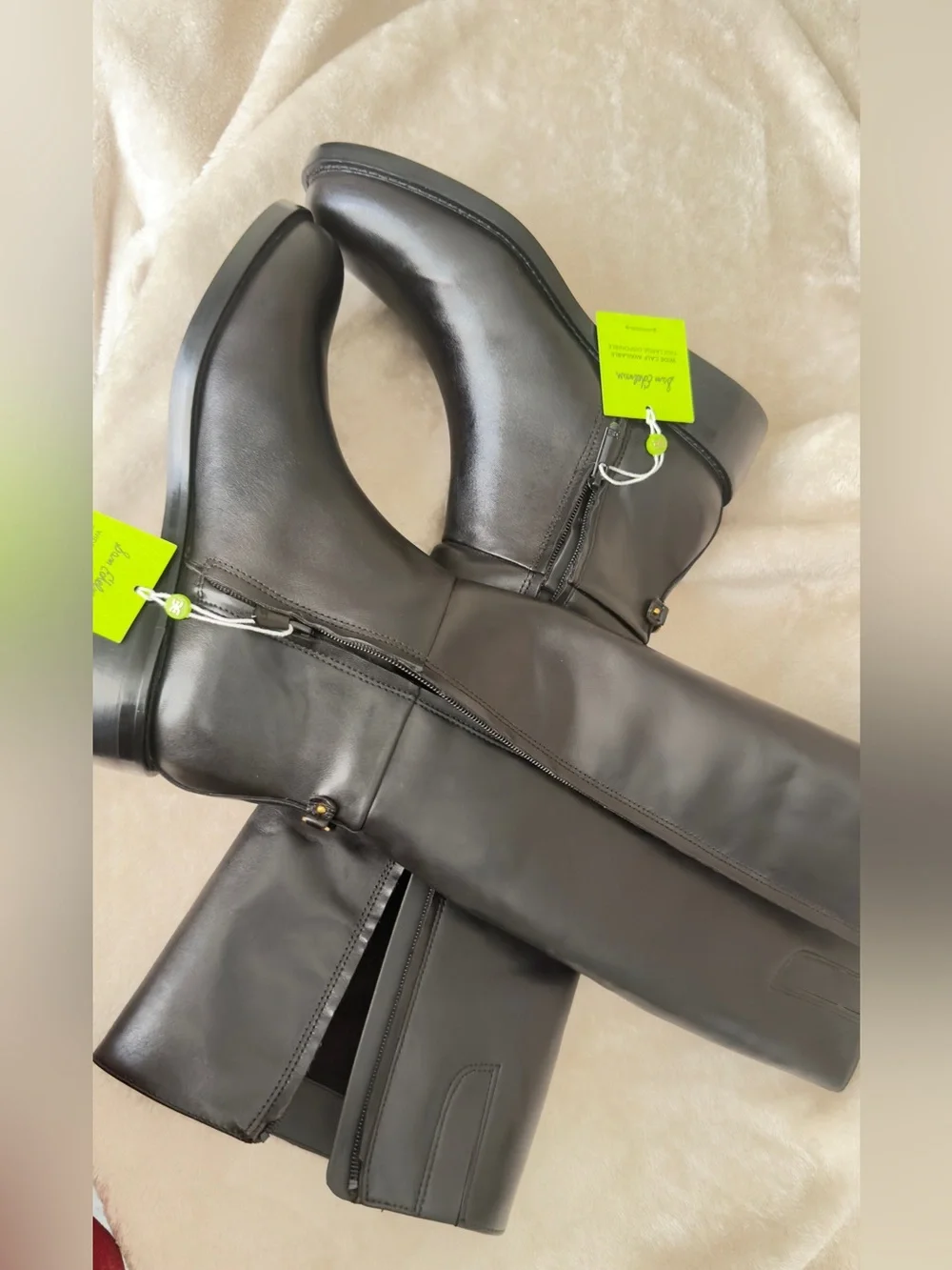 NEW Sam Edelman Milla Black Leather Knee High Boots 10M 41 Wide Calf